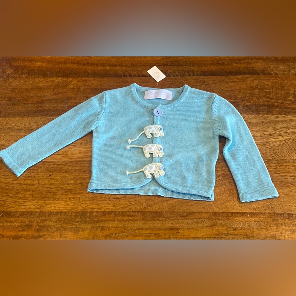 Infant Mudpie Baby Elephant Cardigan Sweater